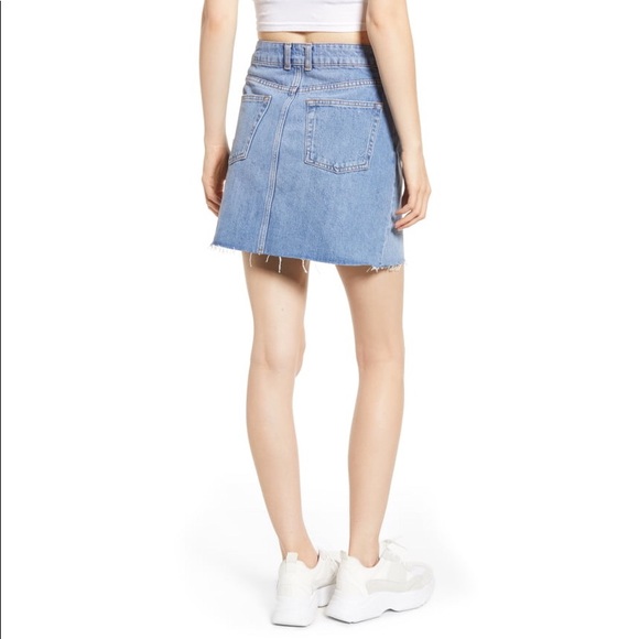 Topshop Moto Frayed Hem Miniskirt - Picture 2 of 7